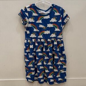 Hanna Andersson Blue Dress with Rainbow and Cloud Print
